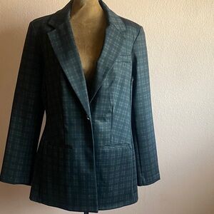 Calvin Klein Dark Teal Checkered Blazer
